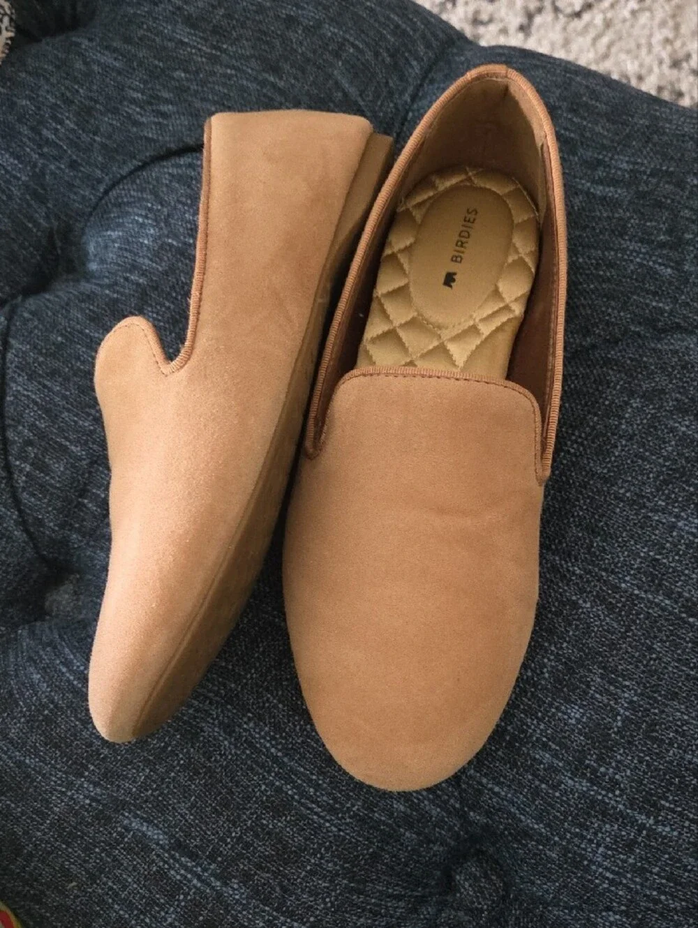 Birdies Women's Latte Suede Loafers Size 6